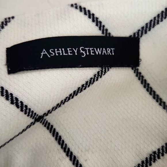 Elegant White Checkered Modest Skirt Large Career - Picture 7 of 7